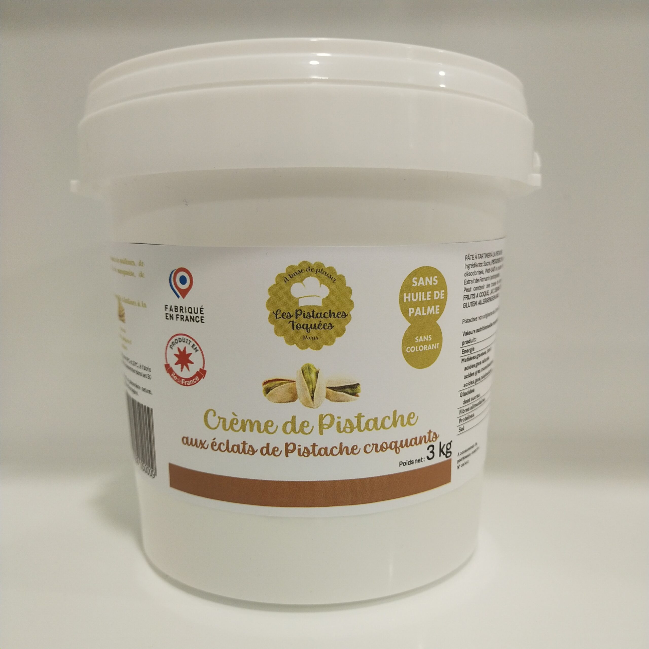 Crème de pistache artisanale aux éclats de pistache croquants 3kg